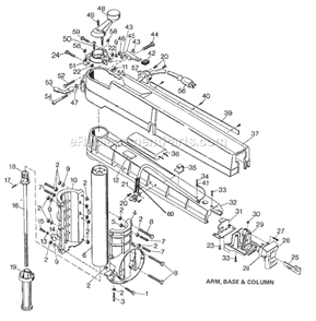 Page D Diagram and Parts List for 1712 Type 1 Black and Decker Chop Saw